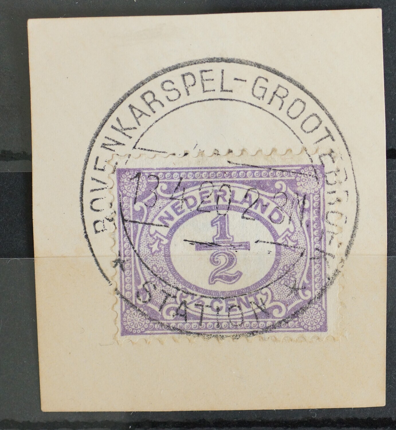 Bovenkarspel-Grootebroek Station (13-04-1920) op NVPH 50 - proefstempel, zeer schaars Bovenkarspel-Grootebroek Station (13-04-1920) op NVPH 50 - proefstempel, zeer schaars