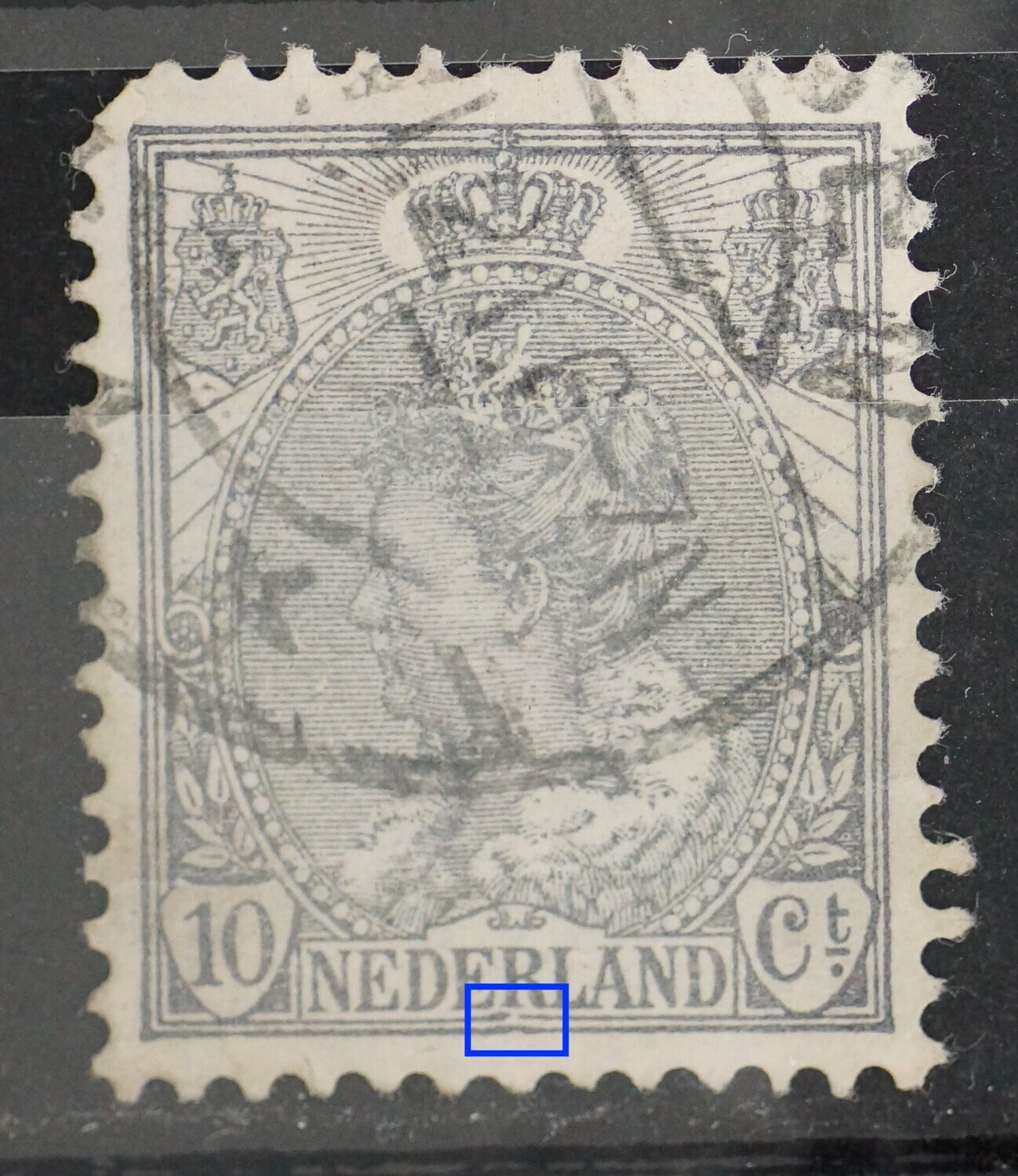NVPH 62 - gebogen breuk in kaderlijnen onder