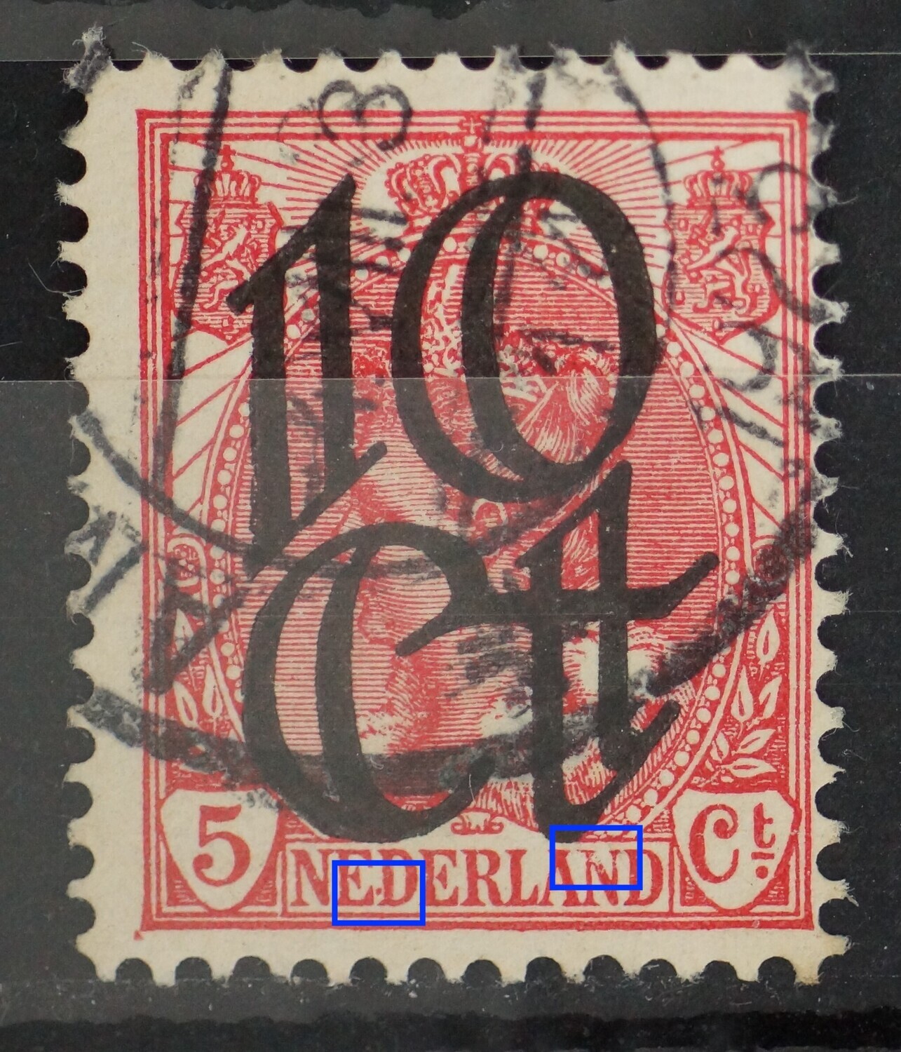 NVPH 117 - o.a. rode punt tussen ED van NEDERLAND