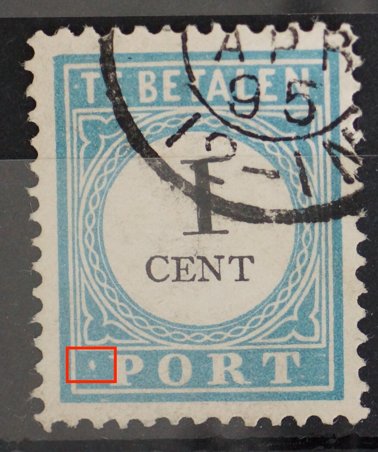 NVPH P3 - punt Port (dunne plek achterzijde)