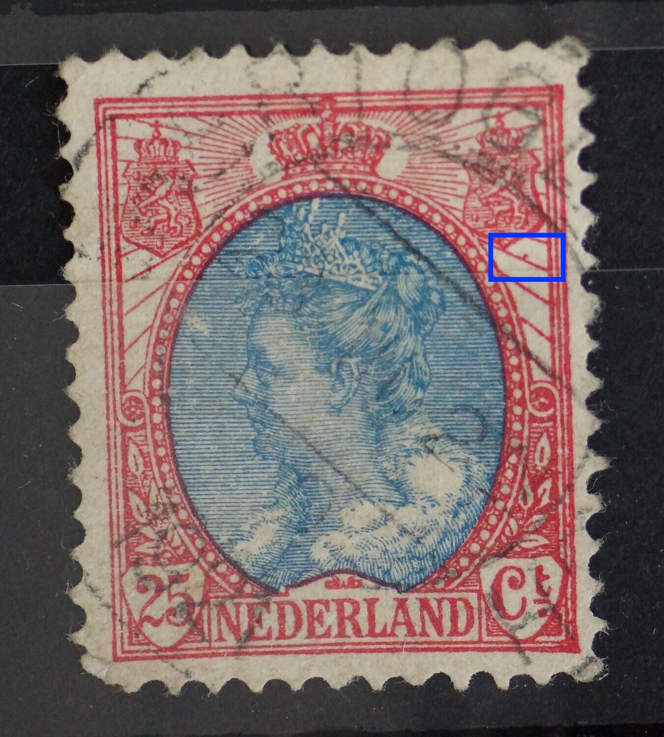 NVPH 71 - o.a. rode punt onder rechter wapenschild