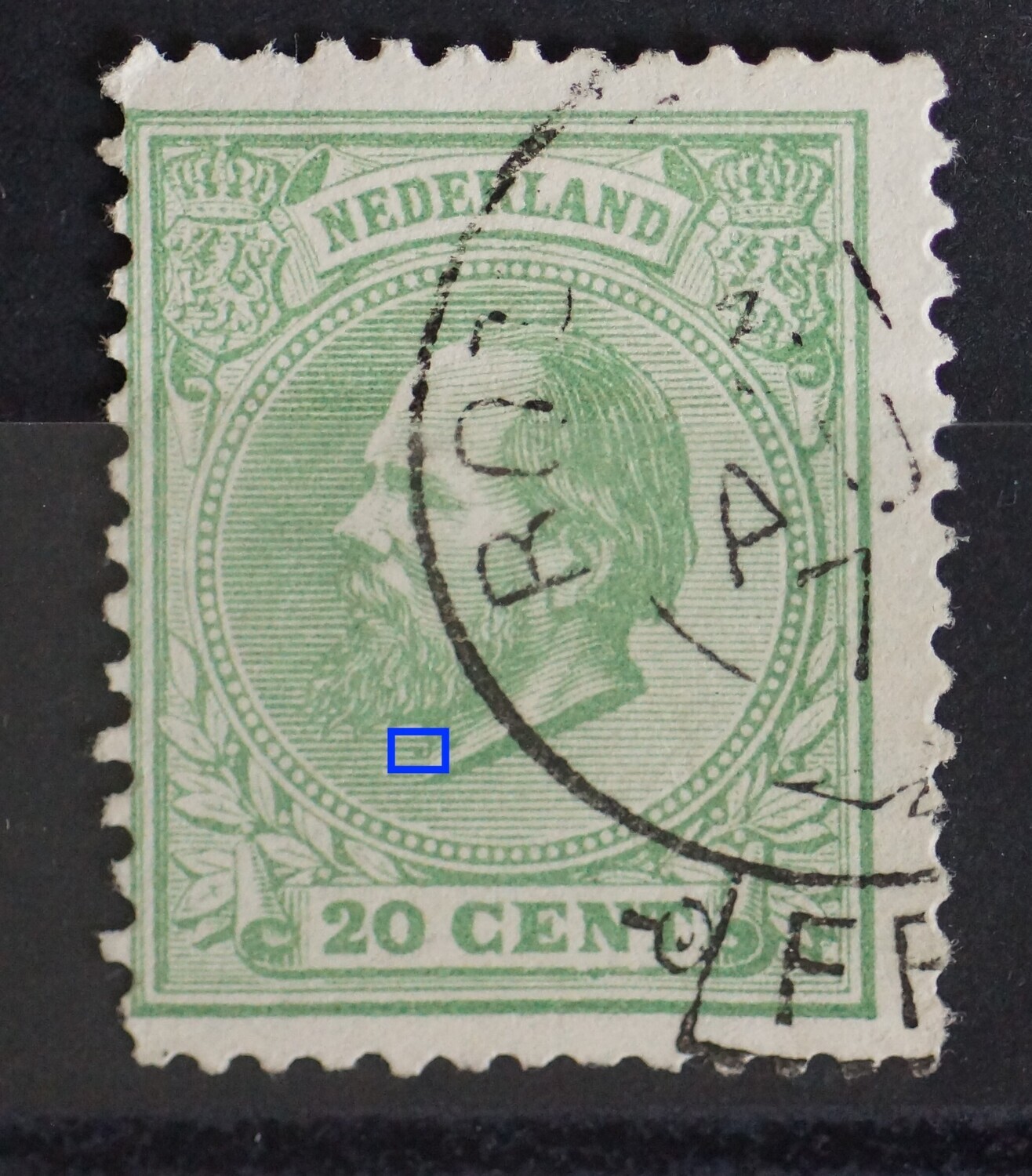 NVPH 24 - groene punt voor de hals