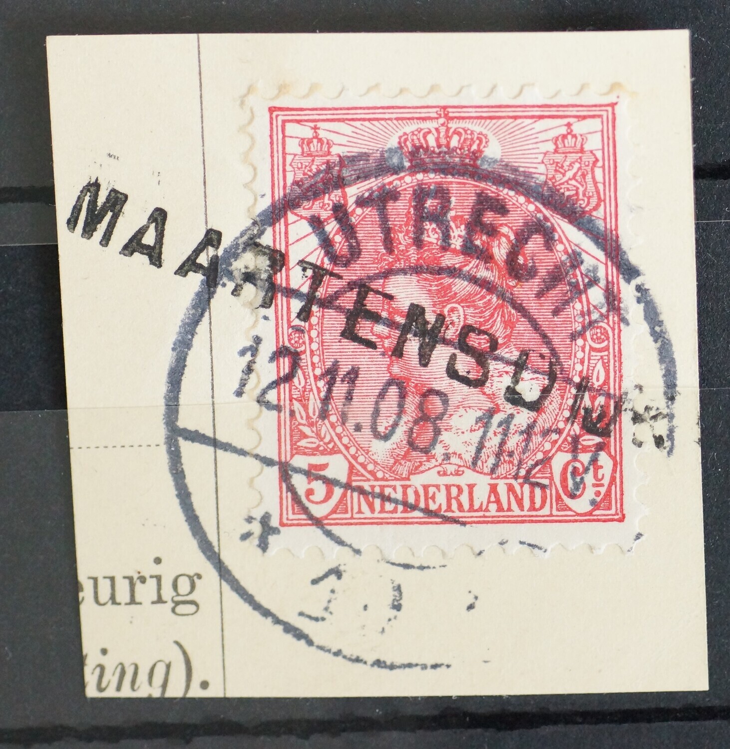 Utrecht 10 op NVPH 60 tevens kantoornaamstempel Maartensdijk