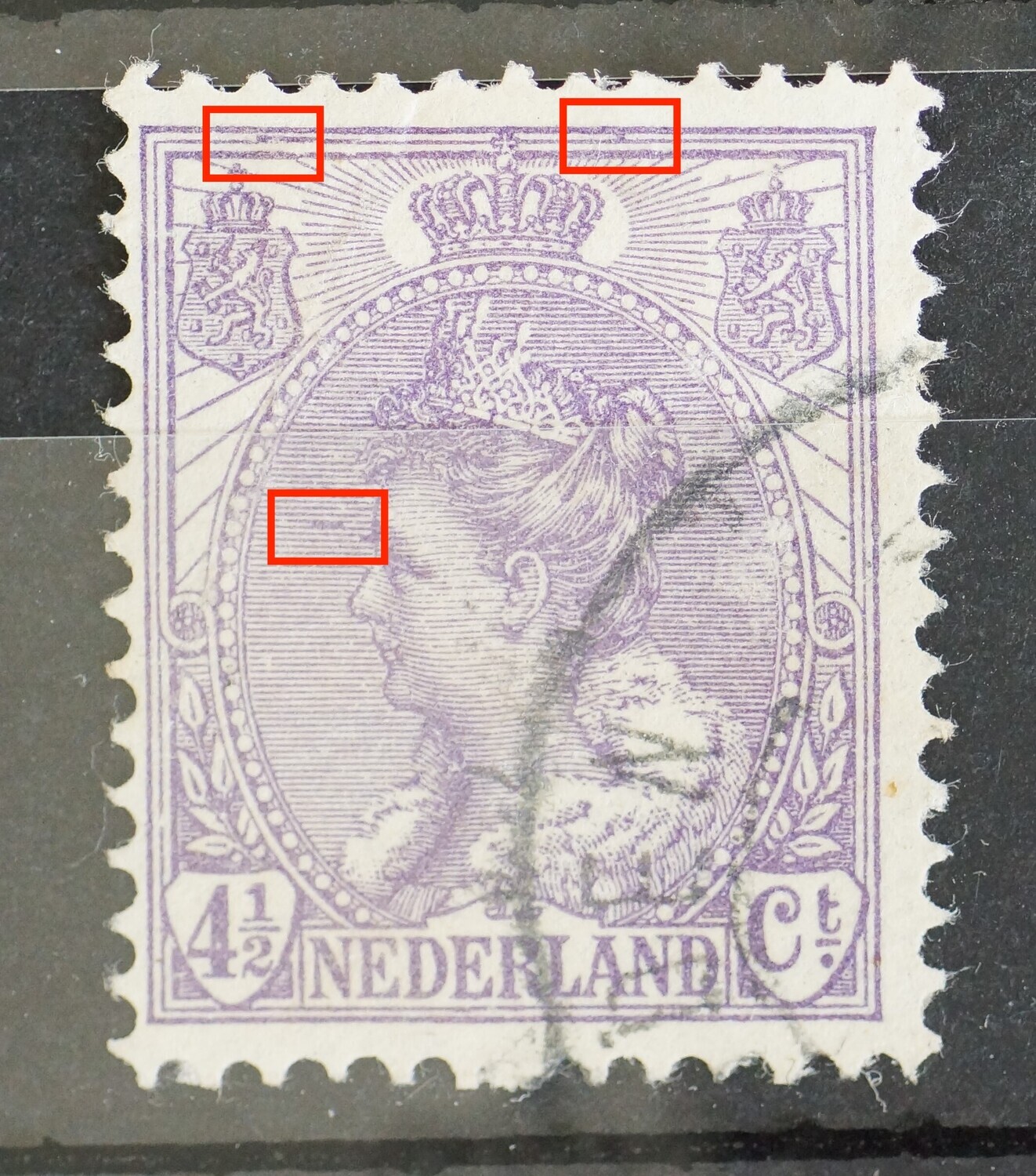 NVPH 59 - diverse violette vlekken NVPH 59 - diverse violette vlekken