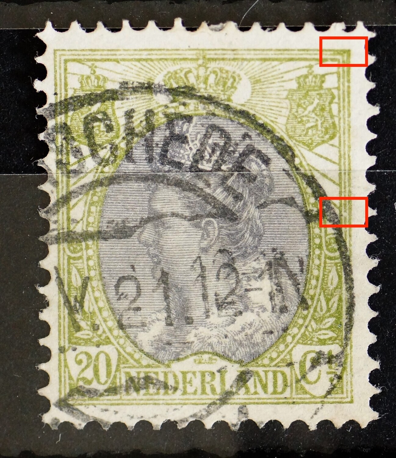 NVPH 69 - o.a. breuk in kaderlijn rechts