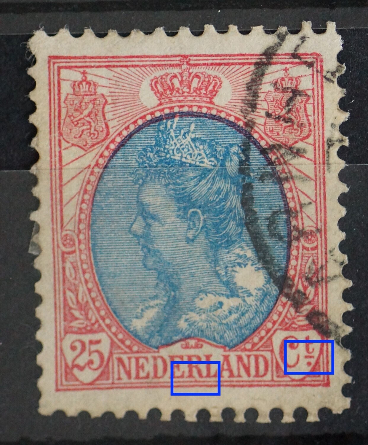 NVPH 71 - rode punt onder de R van NEDERLAND