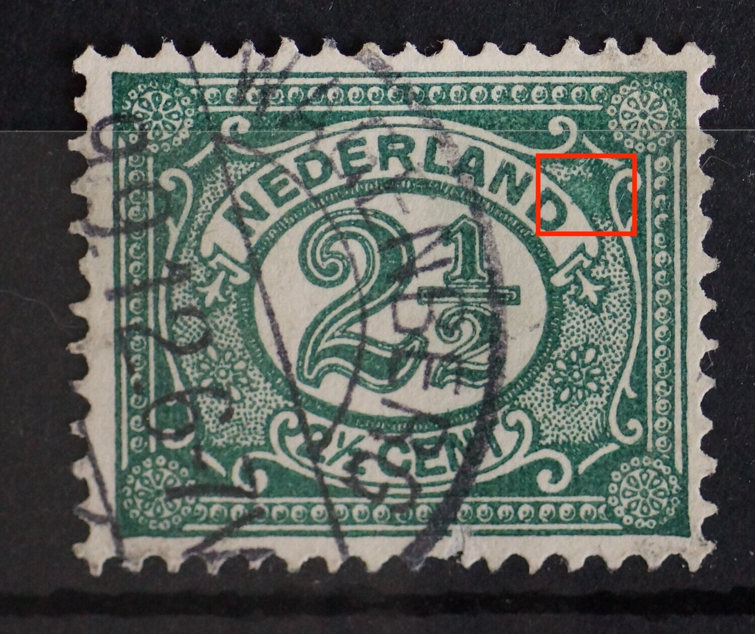 NVPH 55 - grote groene vlek rechts
