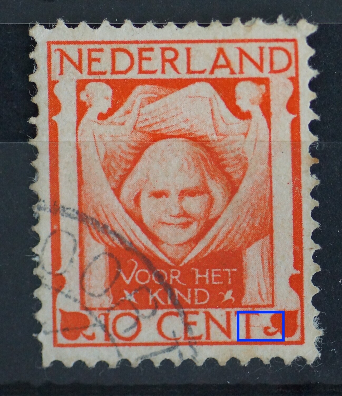 NVPH 143 - rode streep rechts van de T van CENT