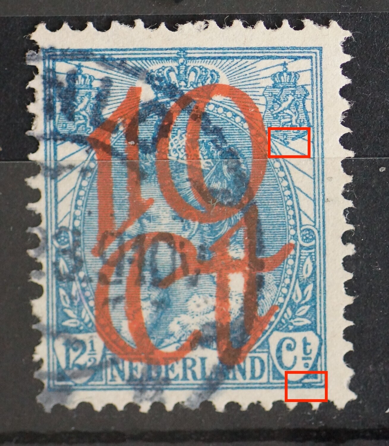 NVPH 118 - o.a. breuk in onderzijde rechter wapenschild
