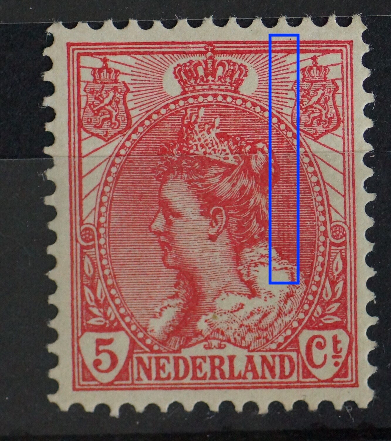NVPH 60 - verticale lijnen door het zegelbeeld