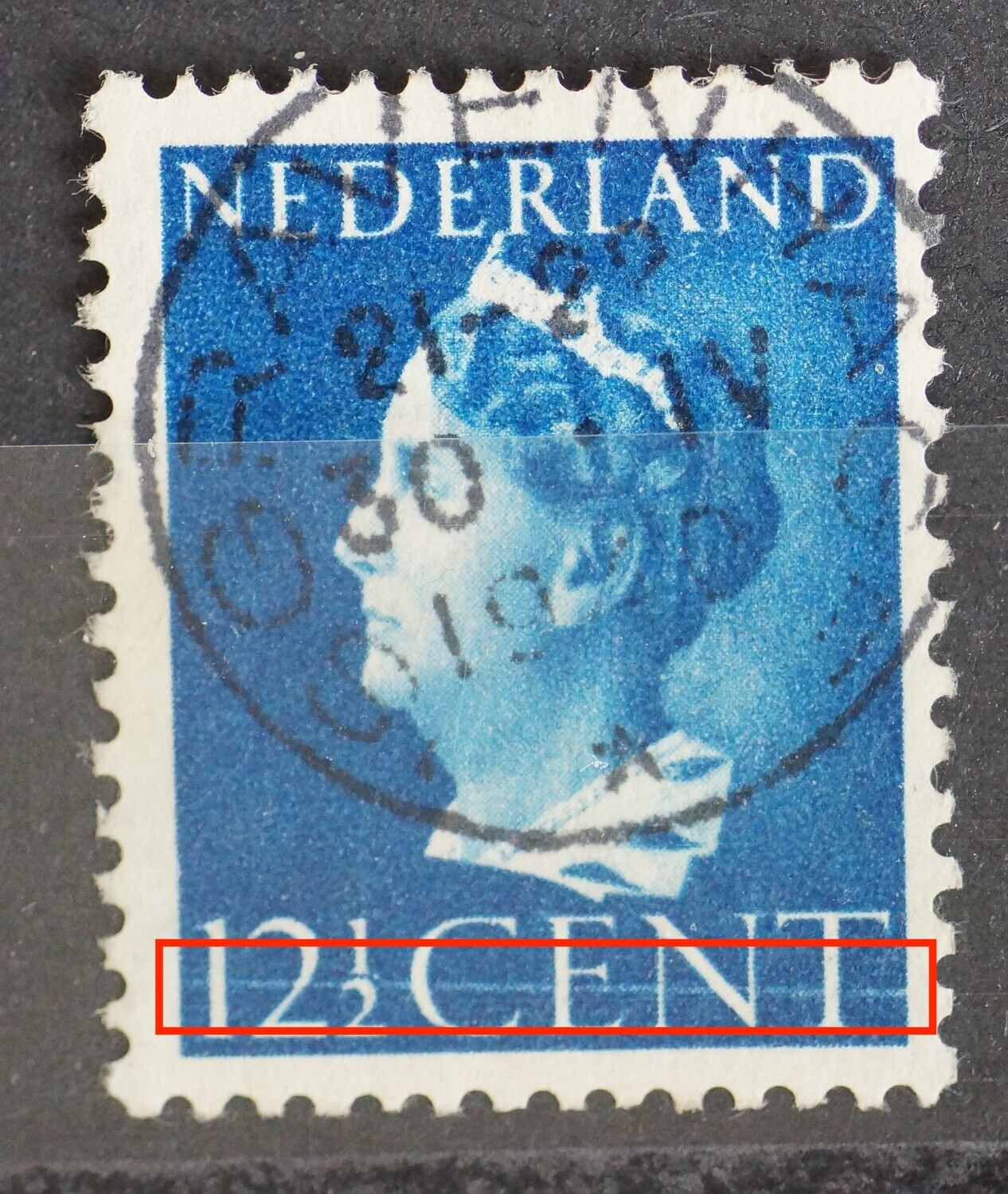 NVPH 336 - horizontale witte lijn door 12 1/2 CENT