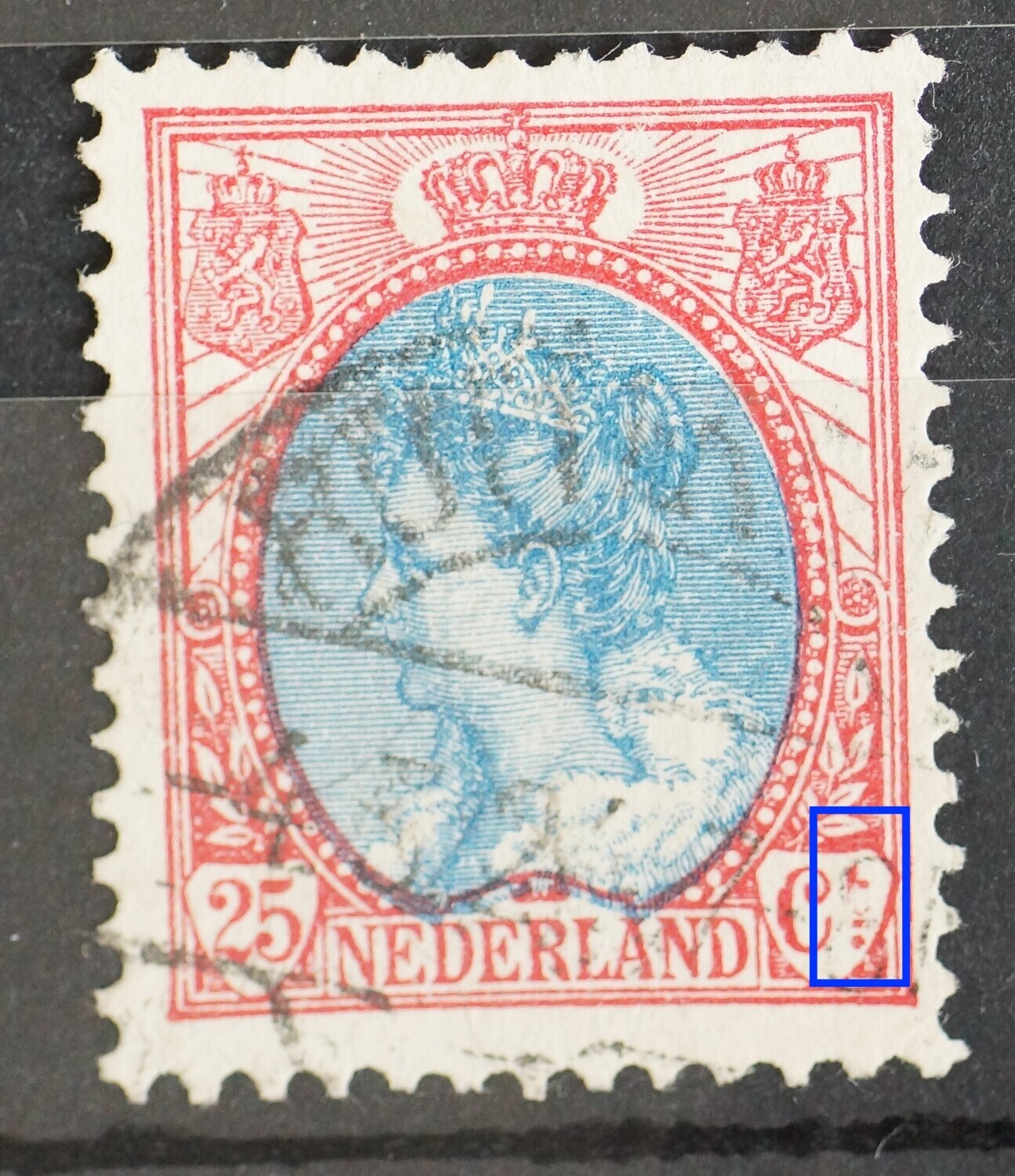 NVPH 71 - witte vlek / beschadigingen aan de t van Ct.