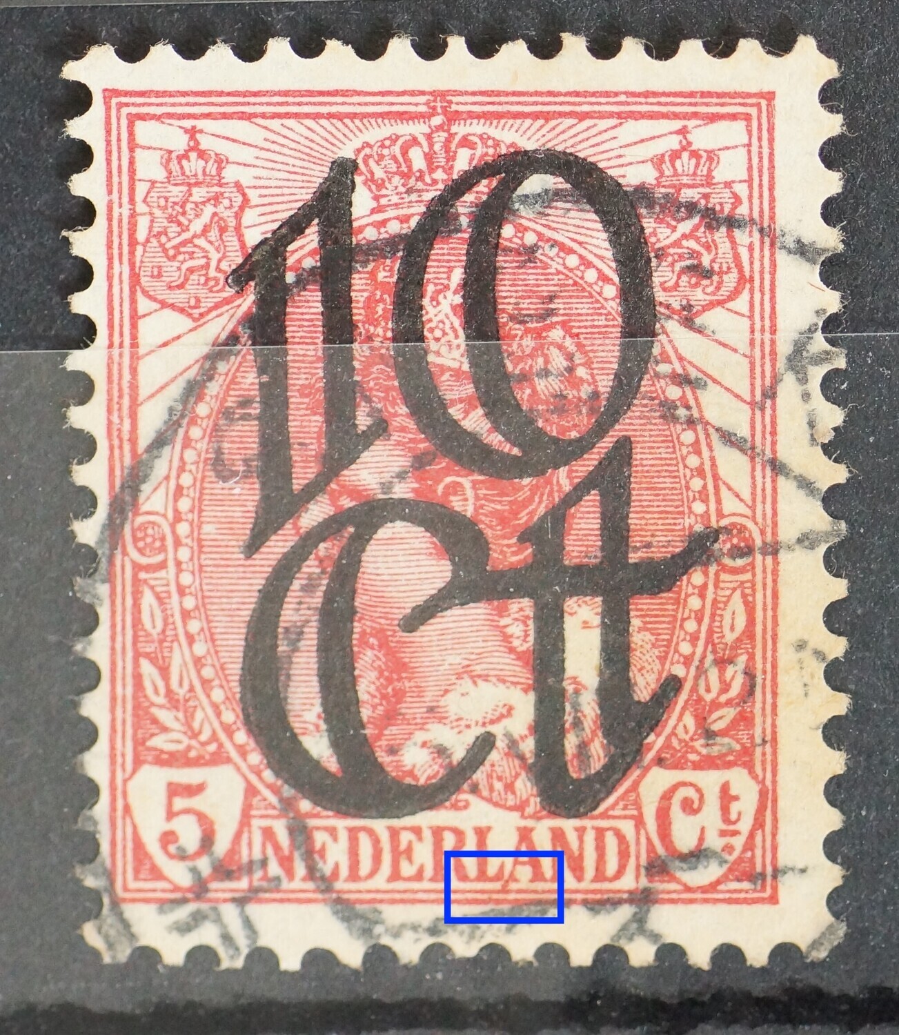 NVPH 117 - rode punt tussen LA van NEDERLAND