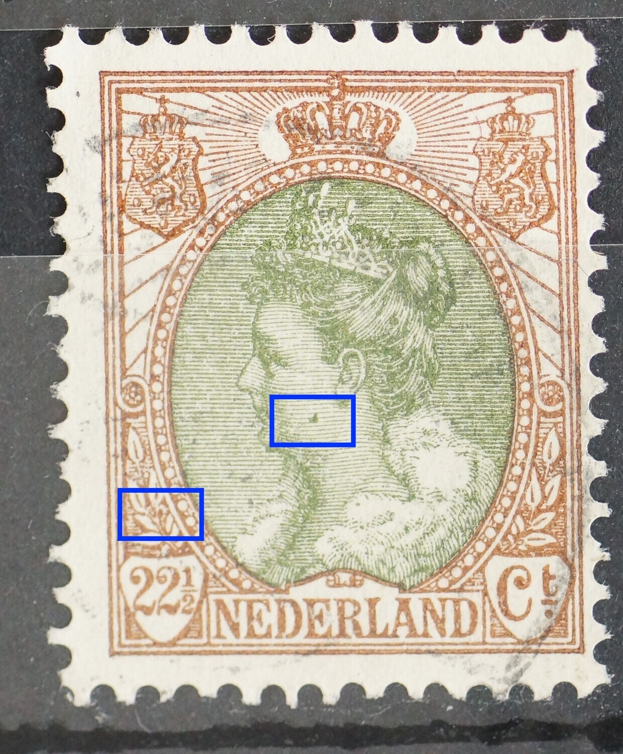 NVPH 70 - o.a. groene vlek op de wang