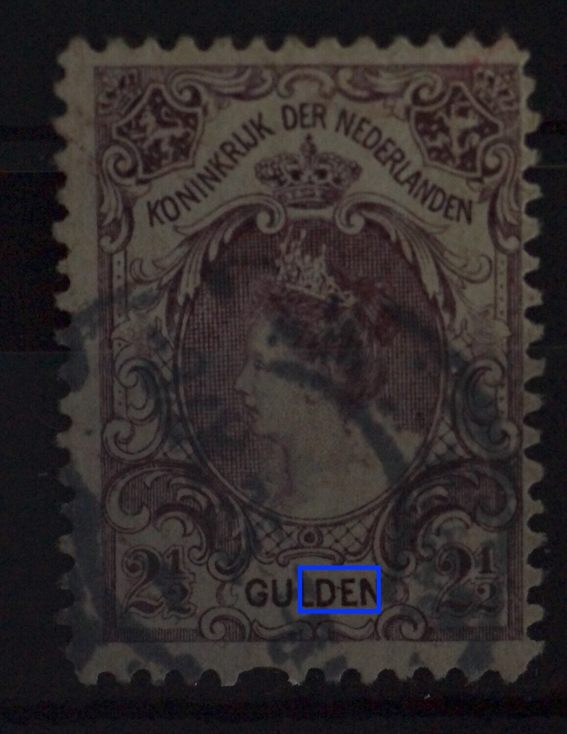 NVPH 78 - violette punt tussen DE van GULDEN