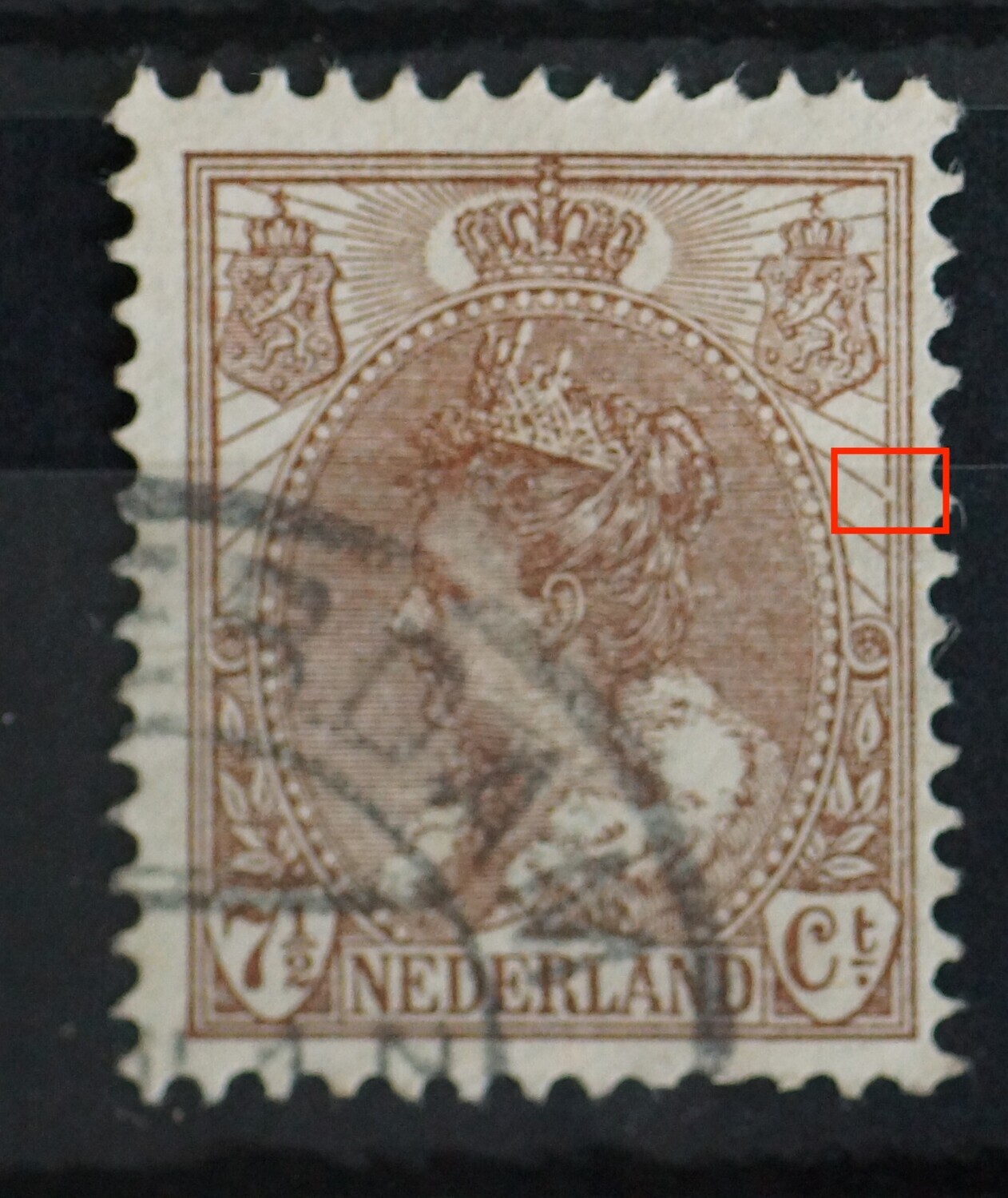 NVPH 61 - breuk in kaderlijn rechts NVPH 61 - breuk in kaderlijn rechts