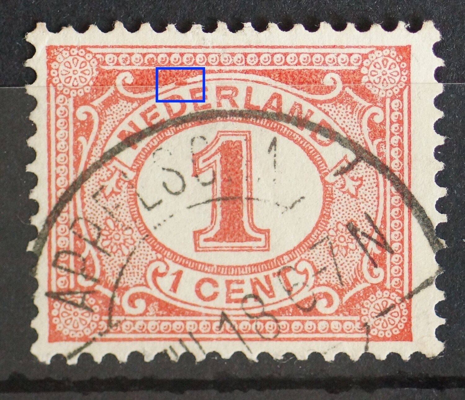 NVPH 51 - rode vlek boven DE van NEDERLAND
