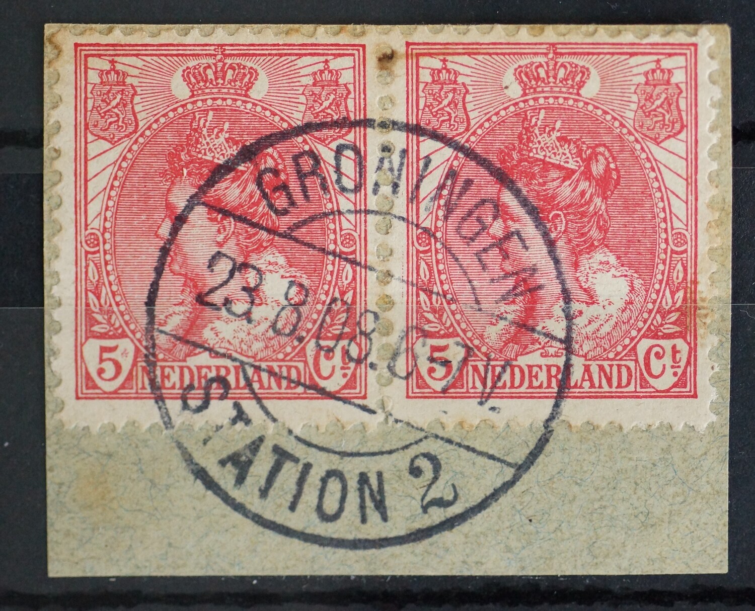 Groningen Station 2 op NVPH 60 (paar)