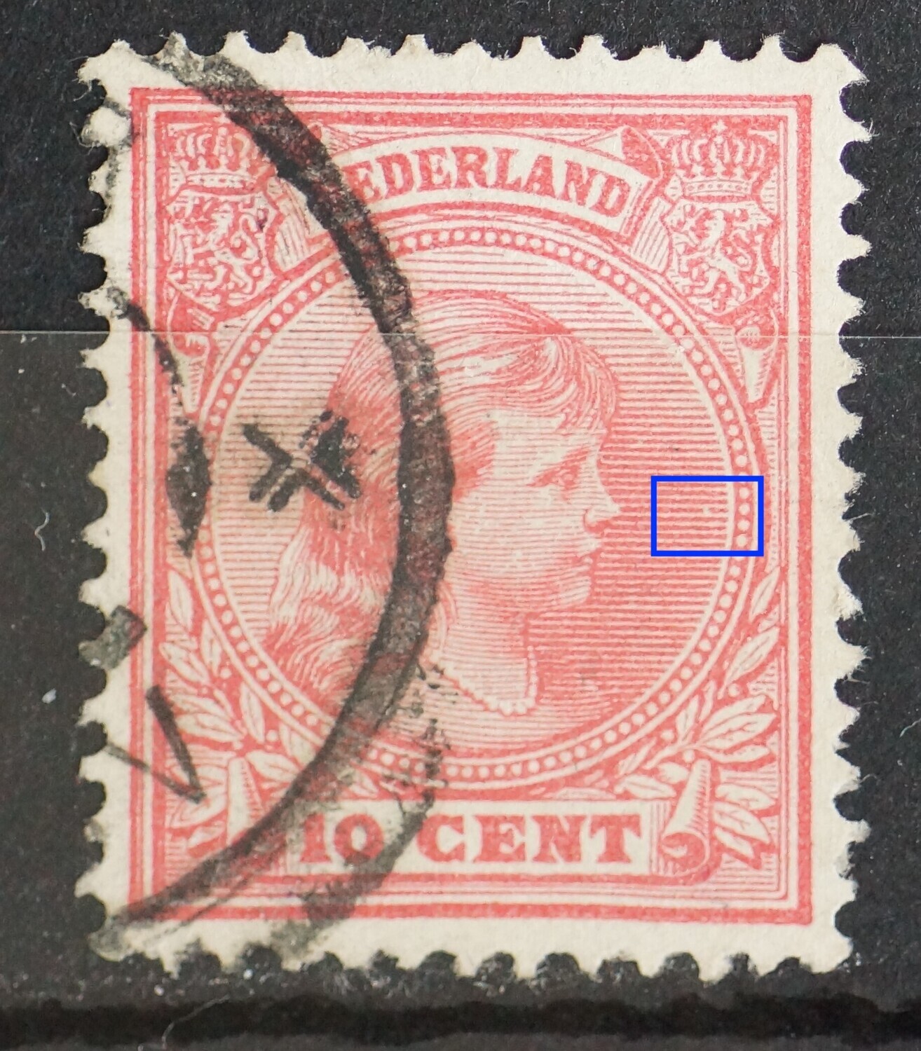 NVPH 37 - breuk in arcering rechts NVPH 37 - breuk in arcering rechts