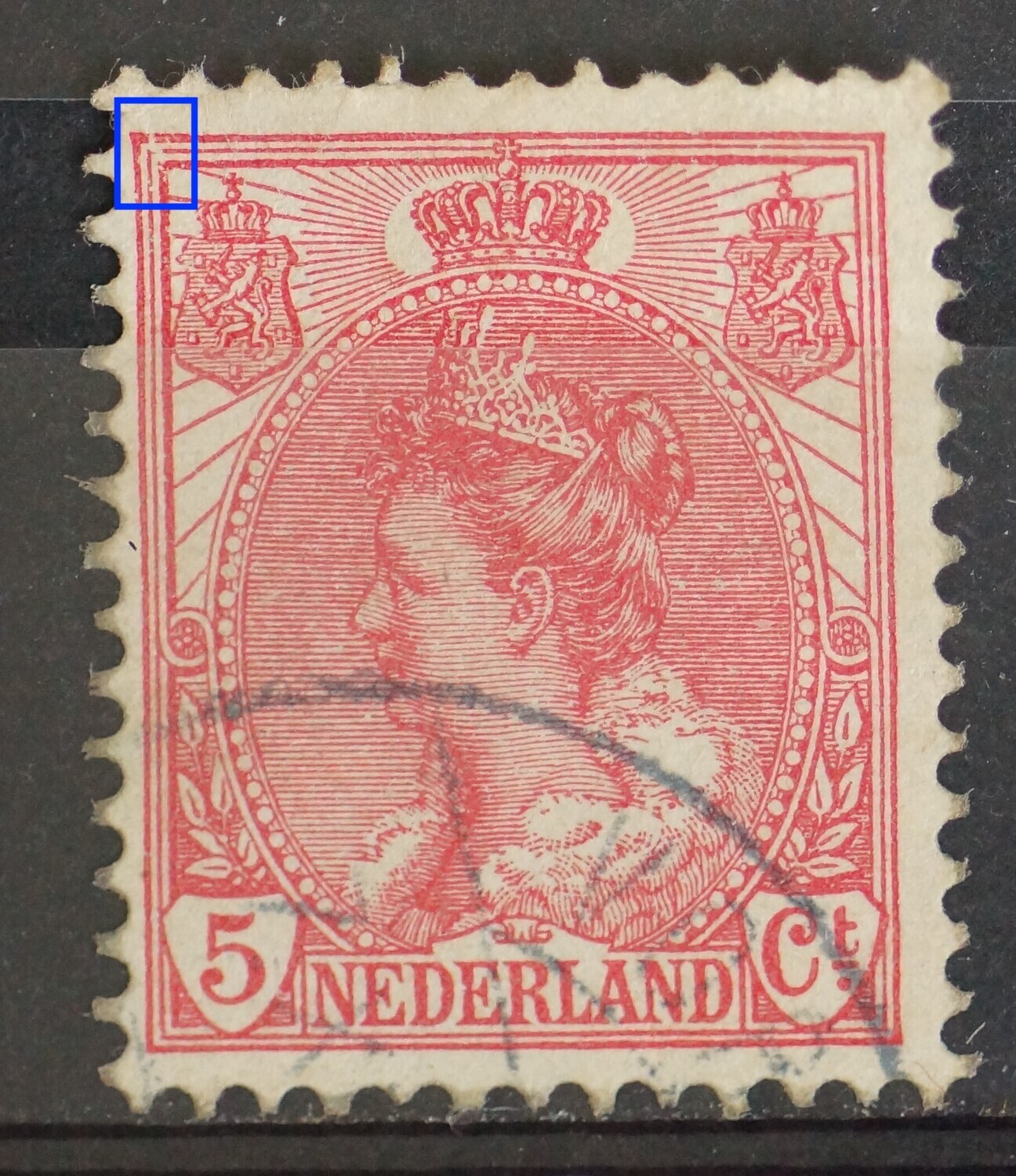 NVPH 60 - breuk / beschadiging in linkerbovenhoek NVPH 60 - breuk / beschadiging in linkerbovenhoek