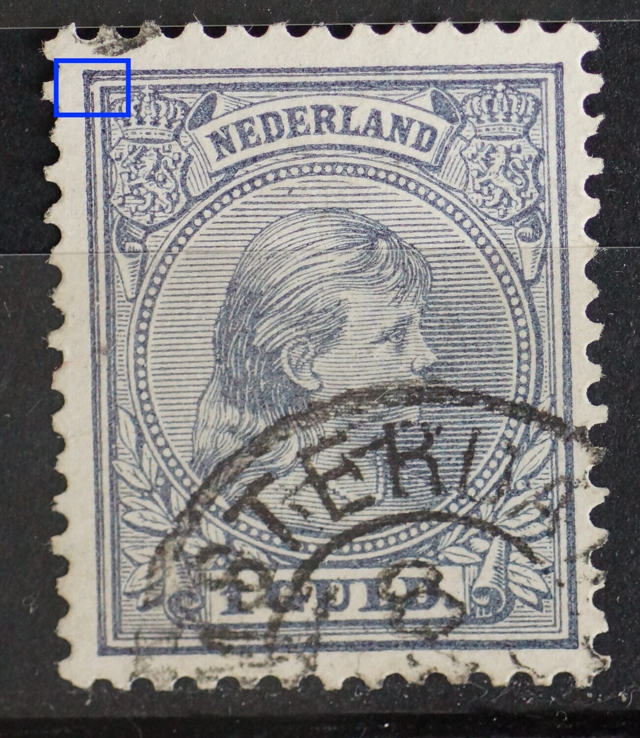 NVPH 44 - breuk in kaderlijn links, boven NVPH 44 - breuk in kaderlijn links, boven