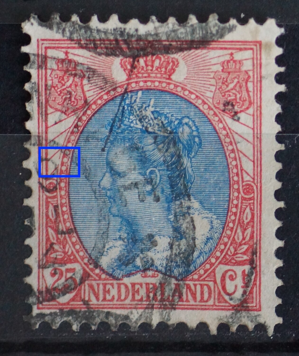 NVPH 71 - breuk in rand medaillon links