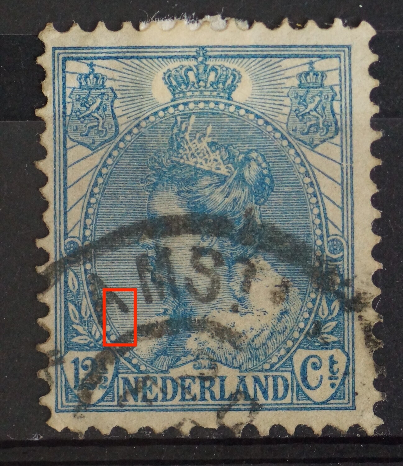 NVPH 63 - witte diagonale kras in arcering links