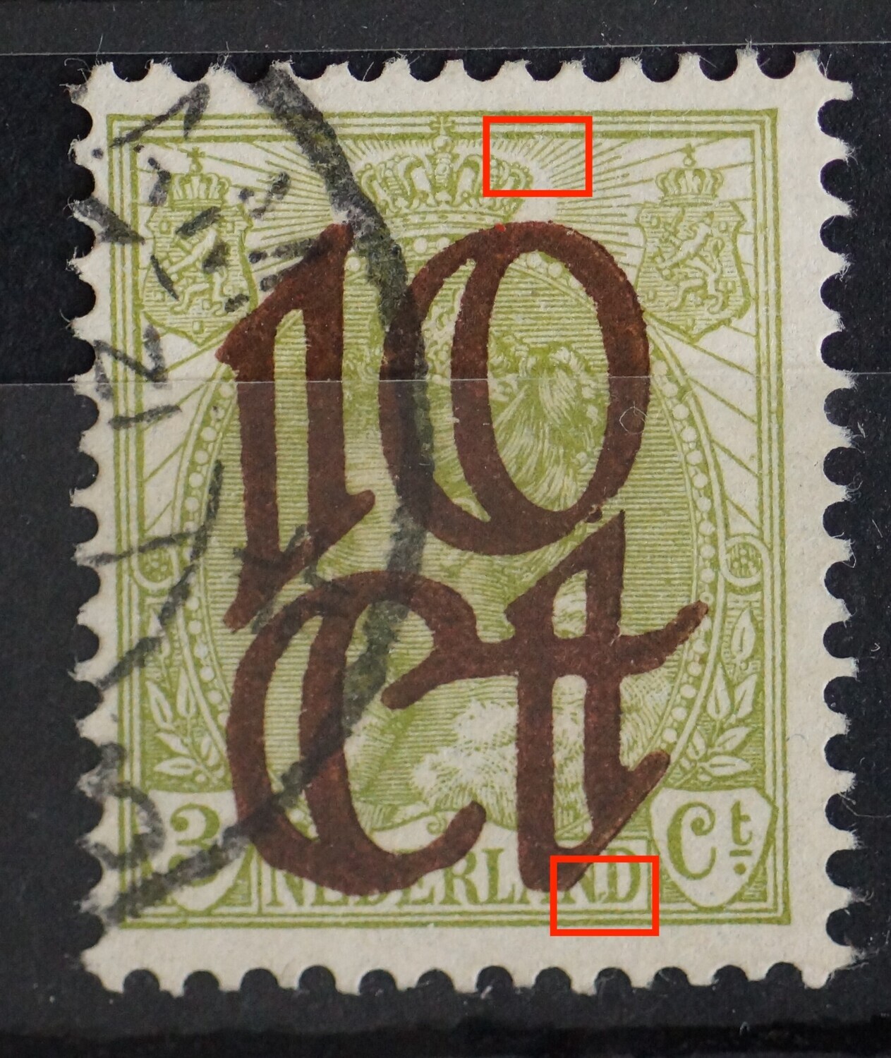 NVPH 116 - o.a. groene vlek tussen ND van NEDERLAND