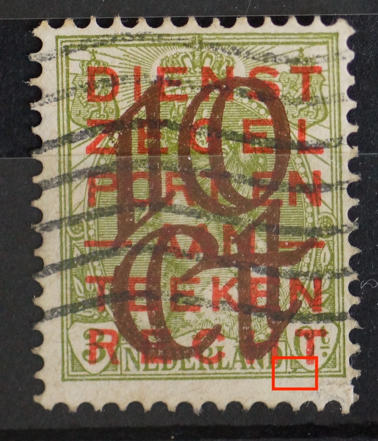 NVPH 132 - groene vlek onder Ct.