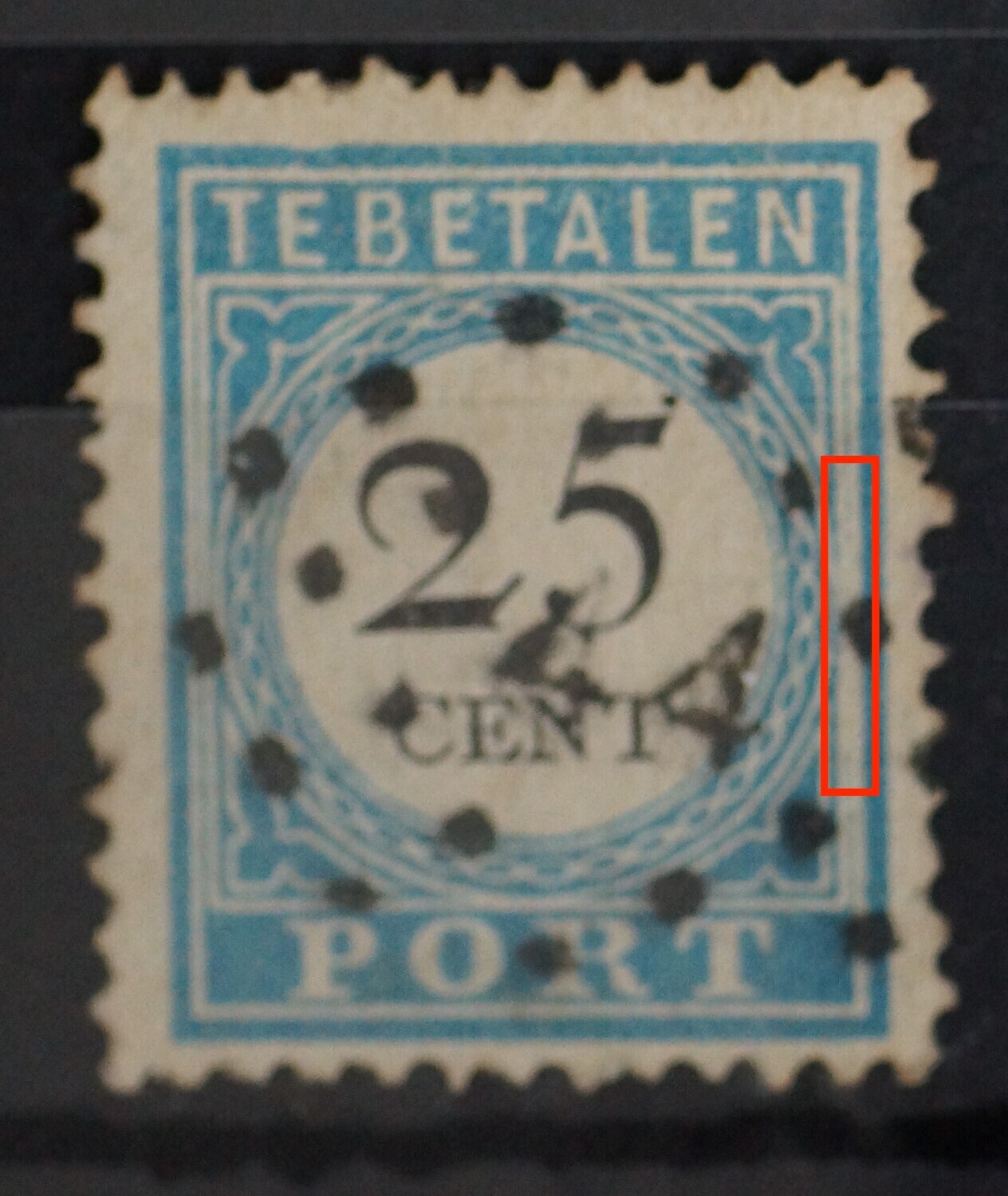NVPH P11 - deels verdwenen kaderlijn rechts