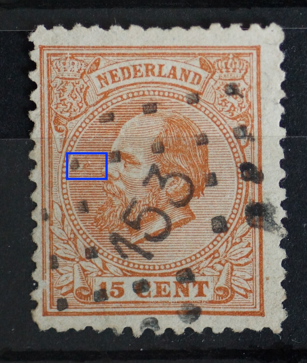 NVPH 23 - o.a. bruine vlek voor het gezicht
