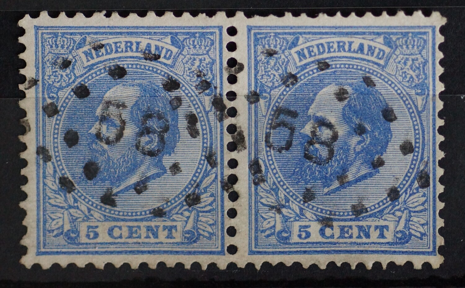 58 (Heusden) op NVPH 19 (paar)