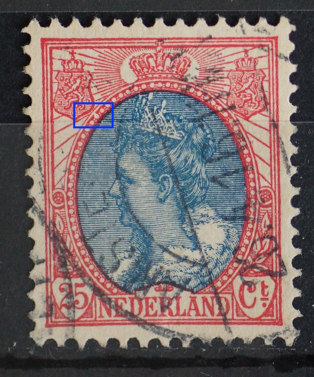 NVPH 71 - witte vlek / breuk in parelrand links