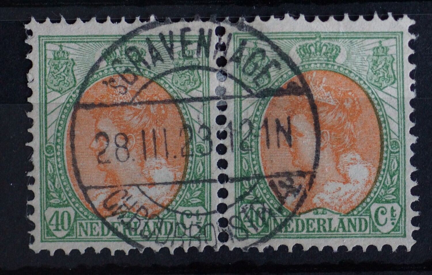 sGravenhage Ch. Bourbonstr. 4 op NVPH 73 (paar)