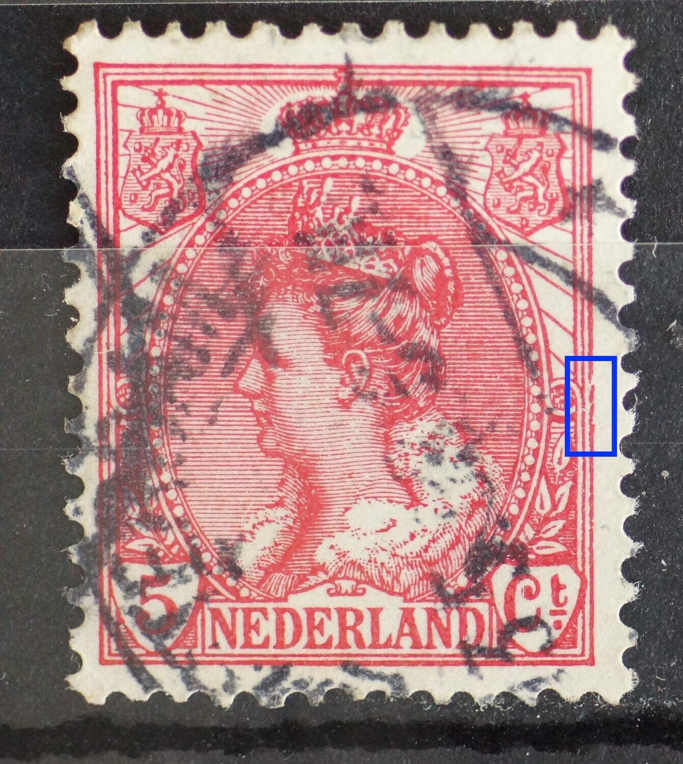 NVPH 60 - beschadigde kaderlijn rechts