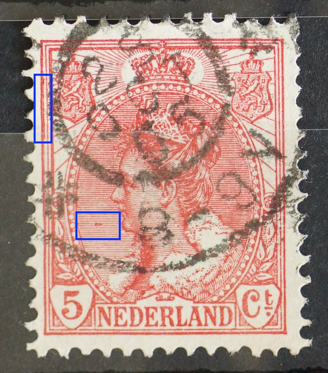 NVPH 60 - o.a. rode "balk" in de arcering links