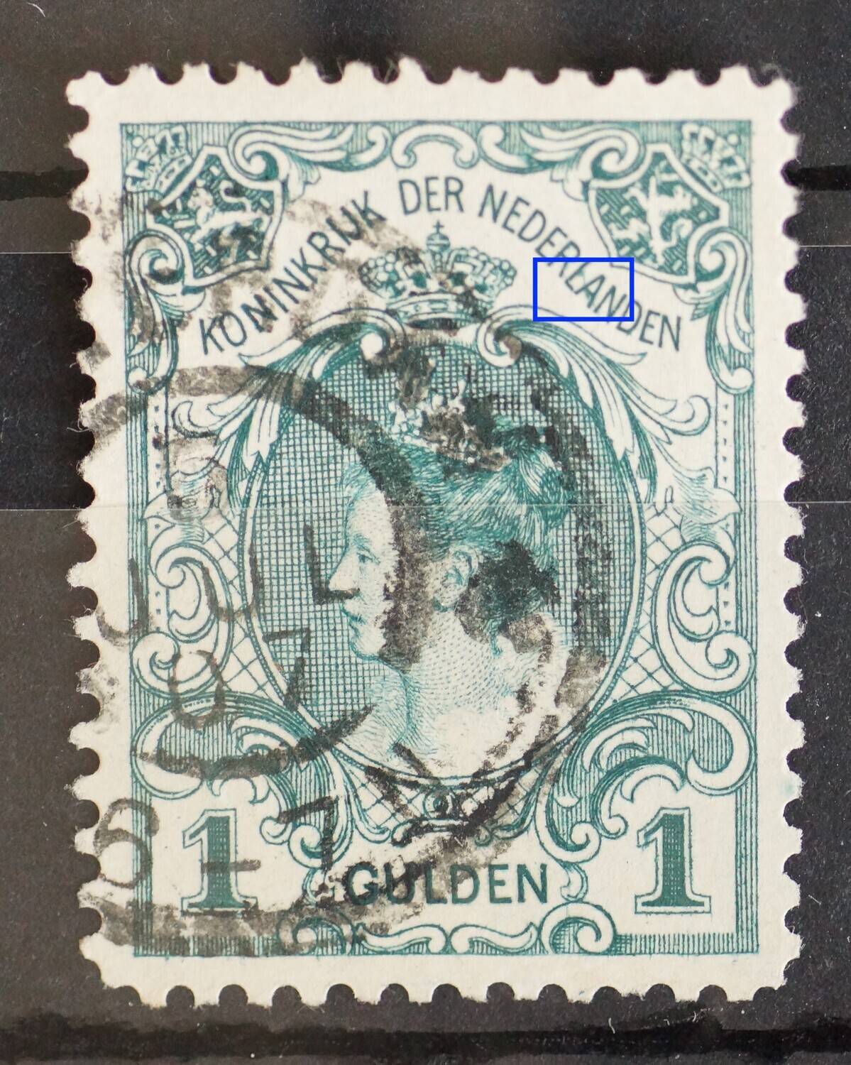 NVPH 77 - groene kras door LA van NEDERLANDEN