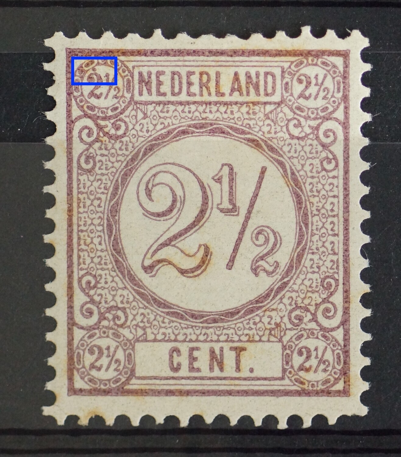 NVPH 33 - violette punt linksboven