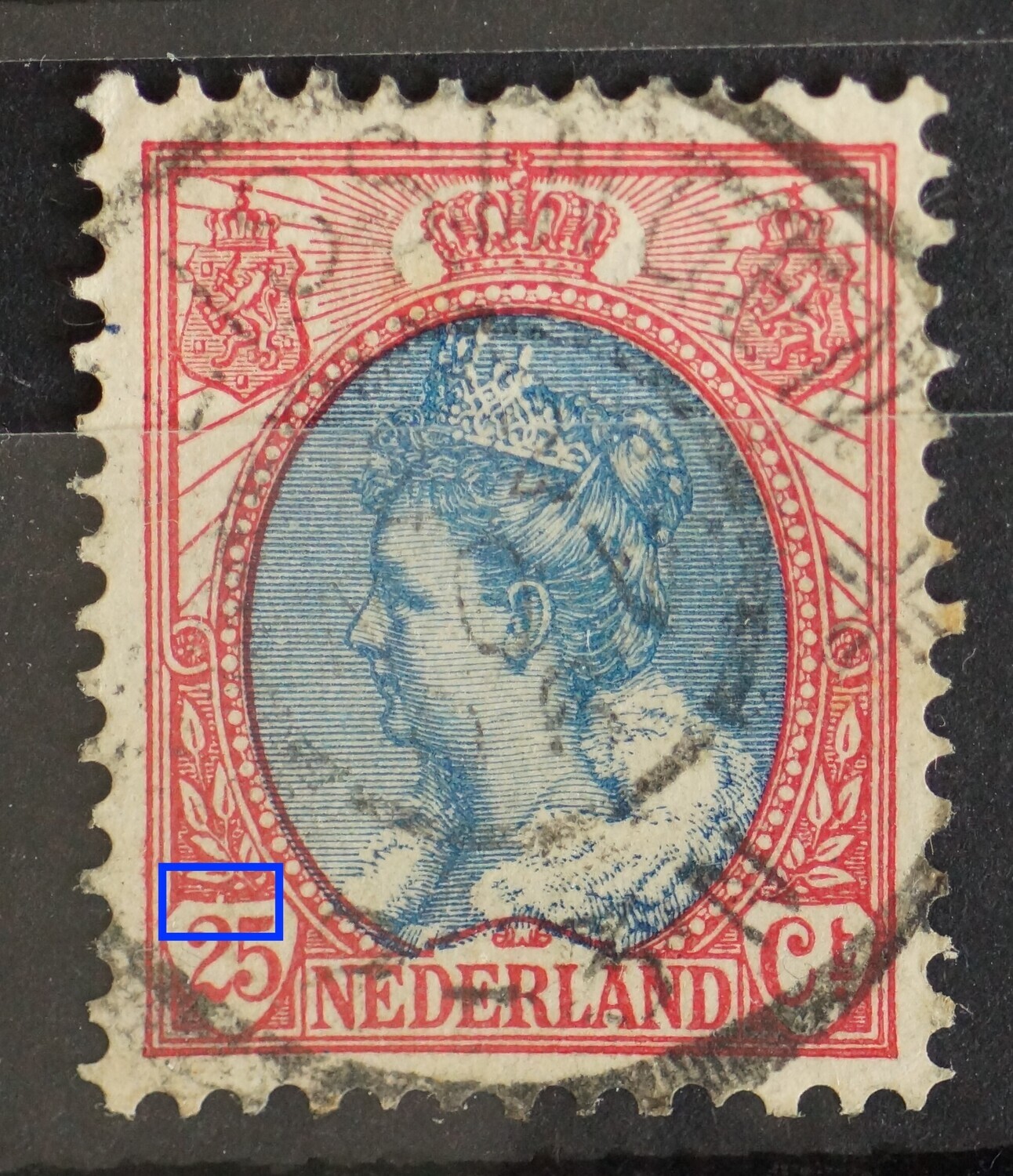 NVPH 71 - witte stip boven 25