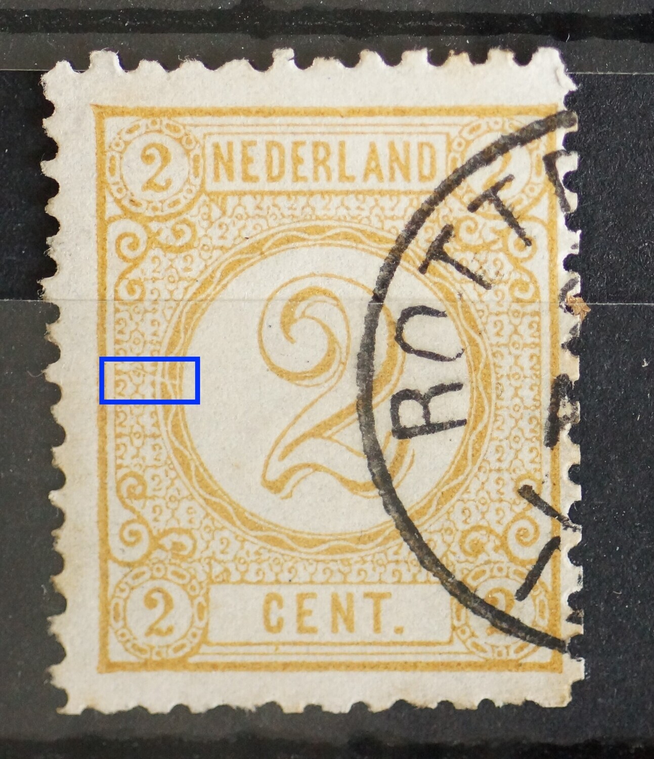 NVPH 32 - witte kras aan de linekrzijde