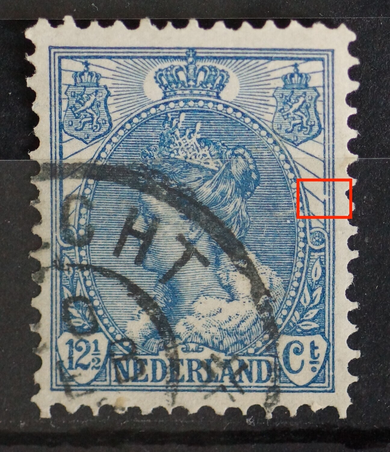 NVPH 63 - breuk in kaderlijn rechts