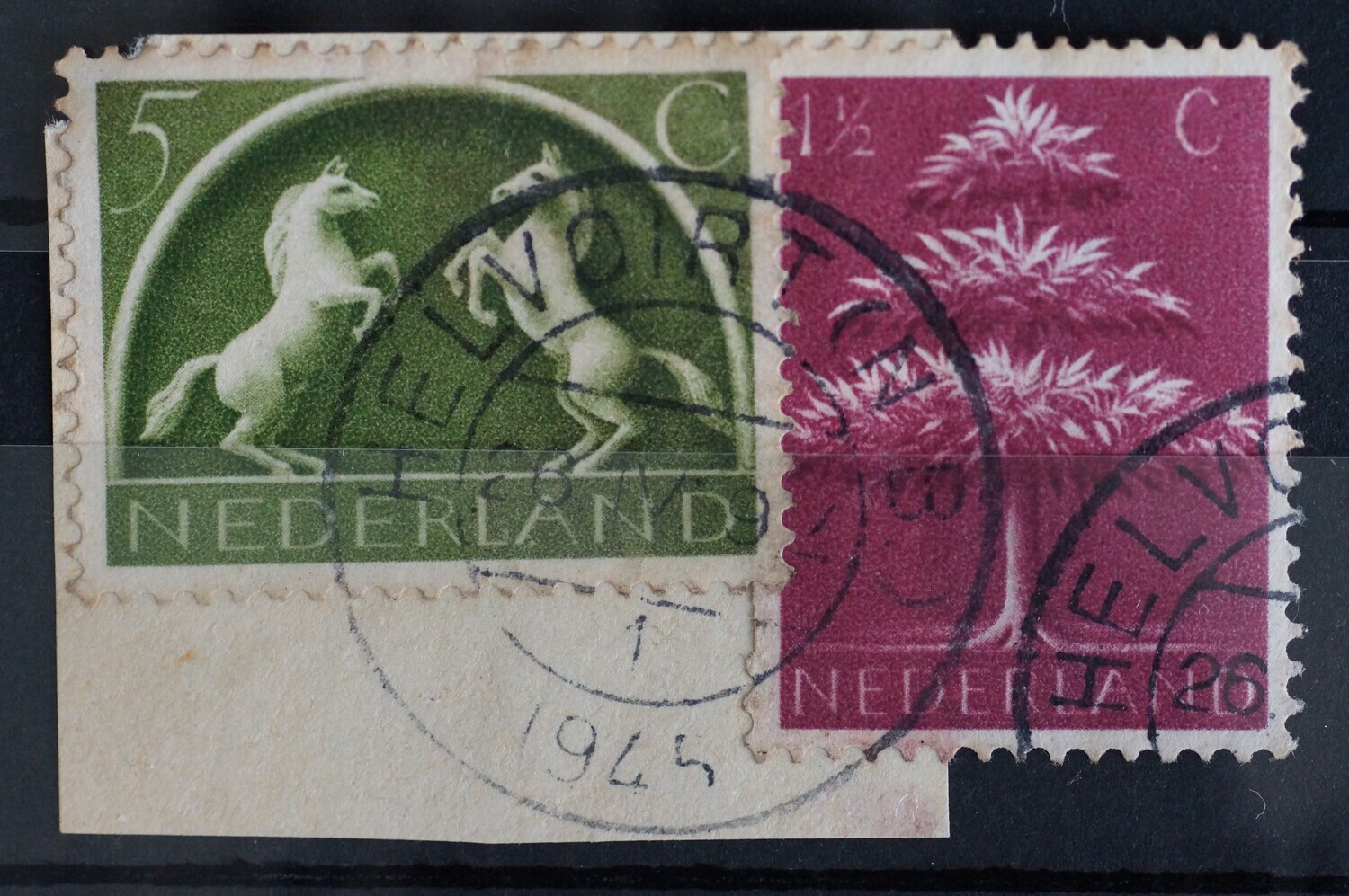 Helvoirt (N.B.) 1 op NVPH 405/411 - open 4 van 1945