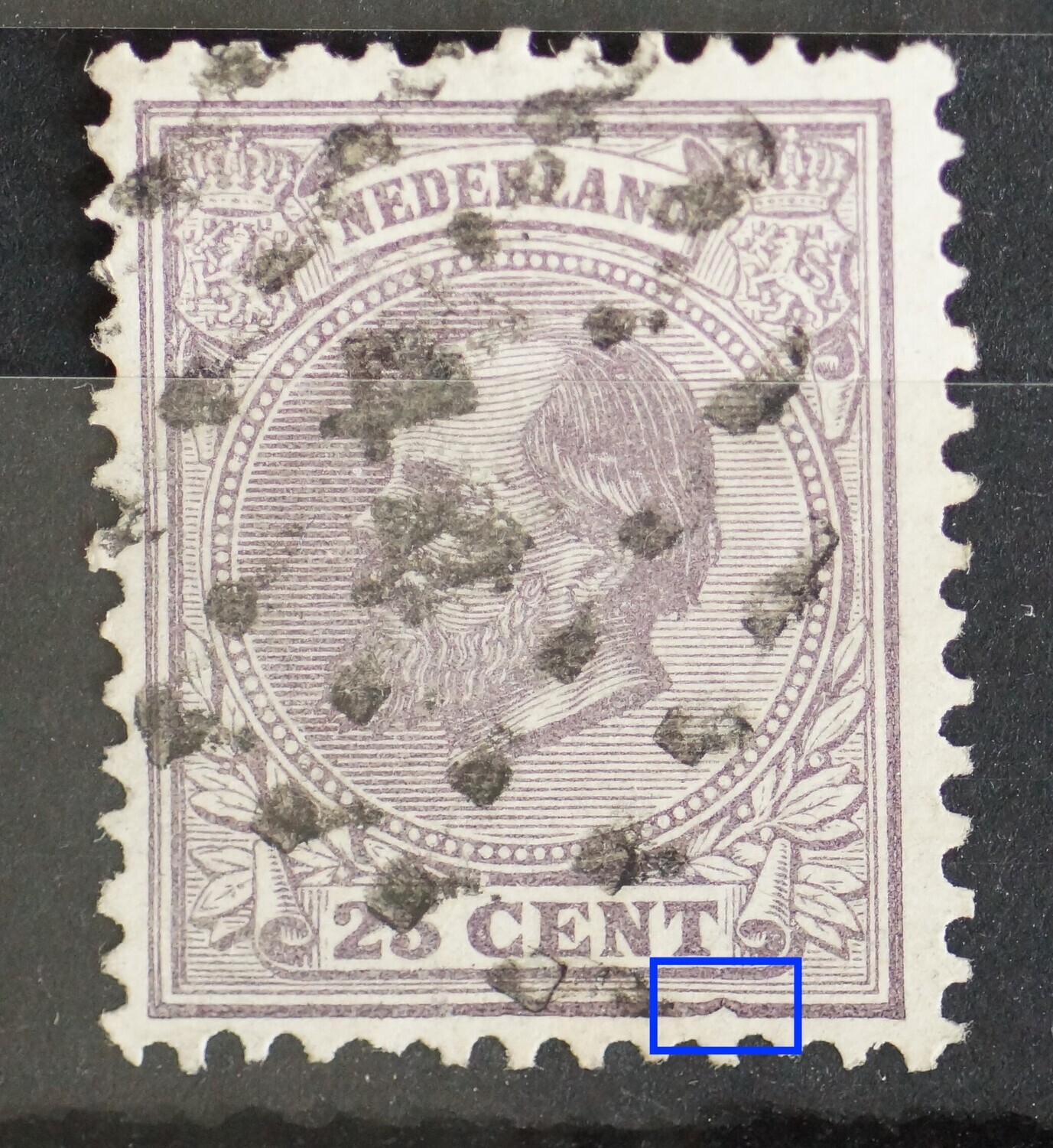 NVPH 26 - deuk onder de T van CENT (26 PM2)