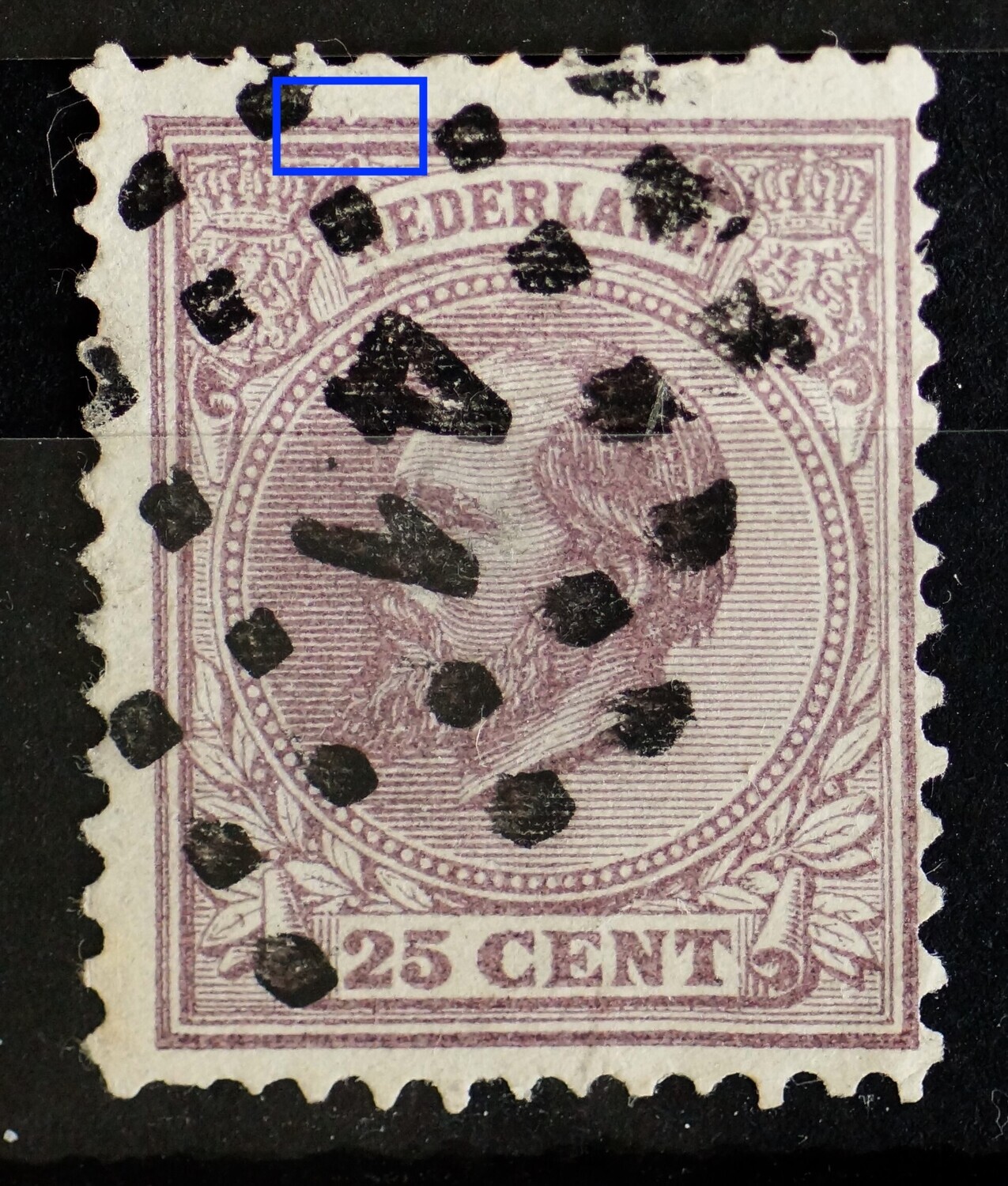 NVPH 26 - deuk in de kaderlijn boven (26 PM5) NVPH 26 - deuk in de kaderlijn boven (26 PM5)