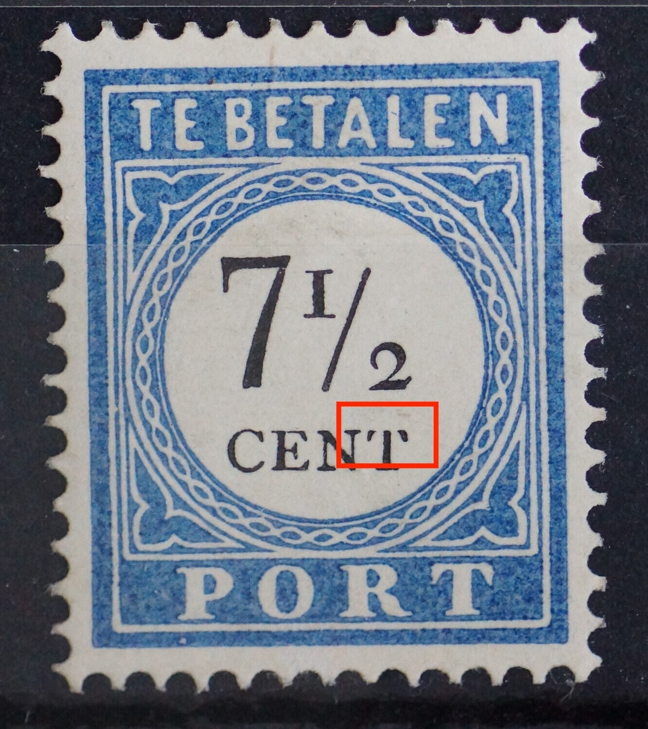 NVPH P21 - breukjes in de T van CENT