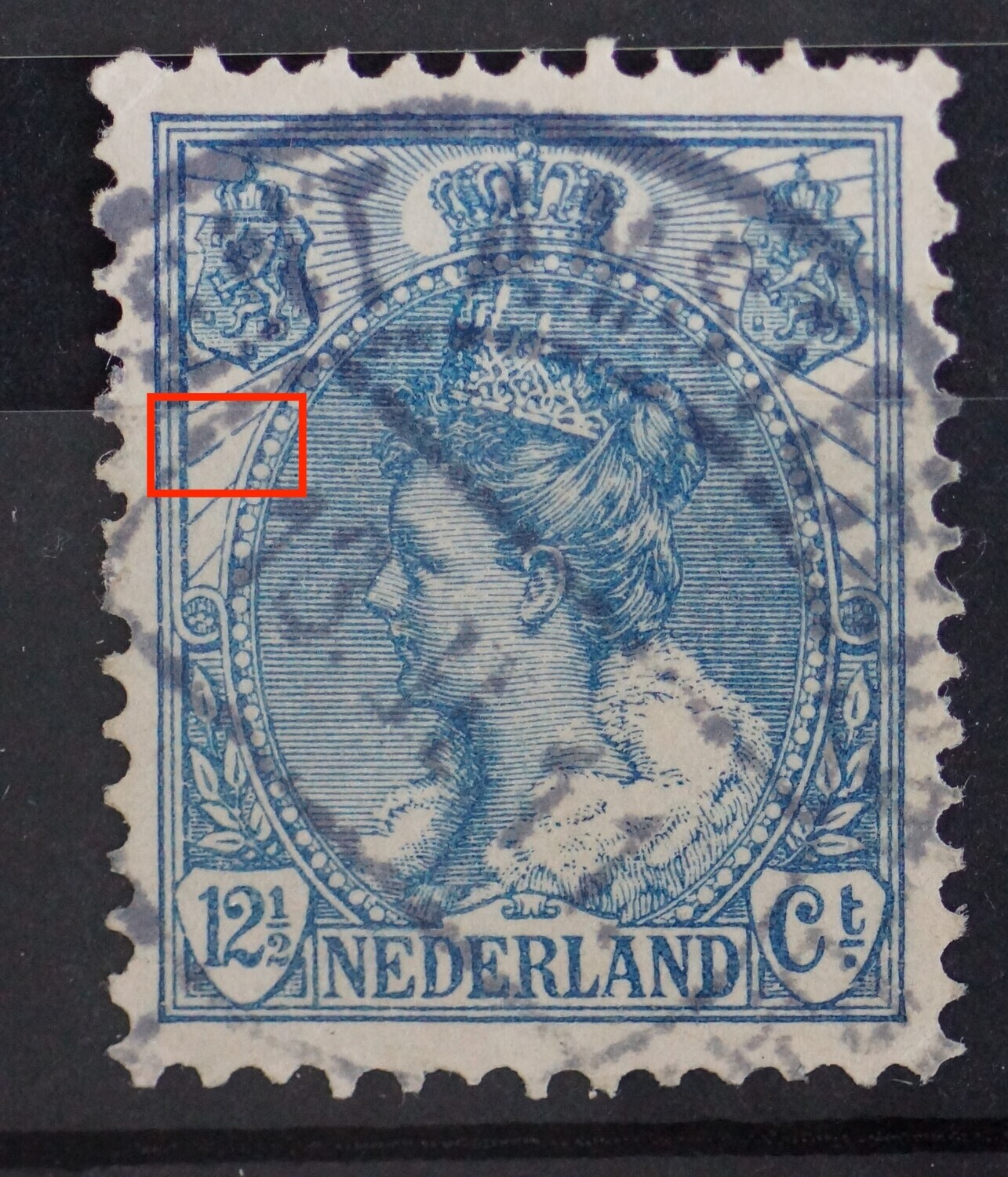 NVPH 63 - breuk in straal links NVPH 63 - breuk in straal links