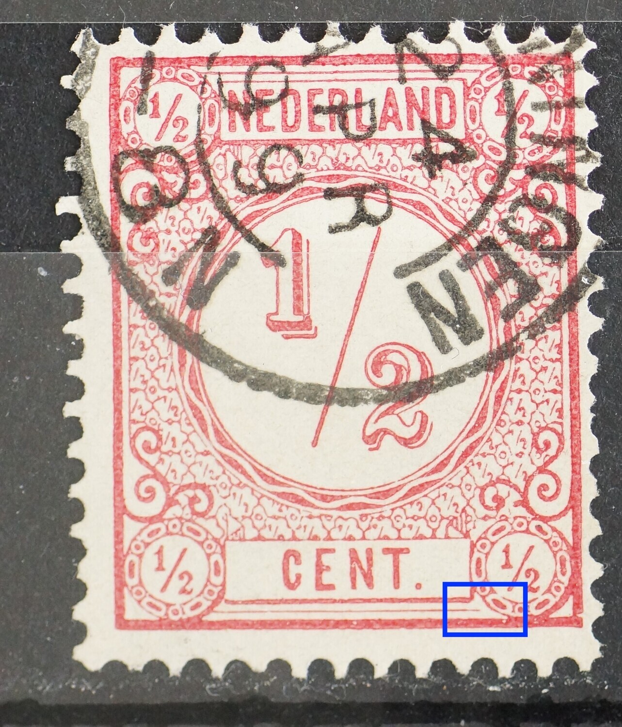 NVPH 30 - breuk in kaderlijn odner