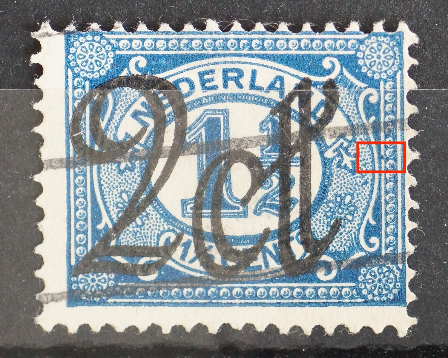 NVPH 115 - blauwe vlek rechts