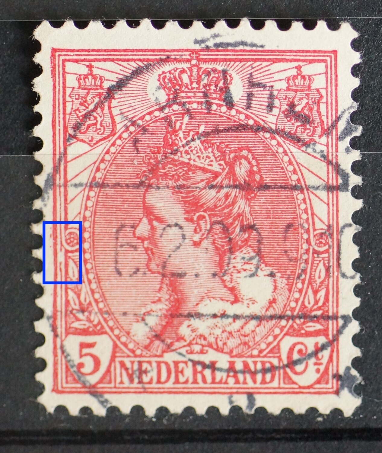 NVPH 60 - o.a. grote breuk in kaderlijn links NVPH 60 - o.a. grote breuk in kaderlijn links