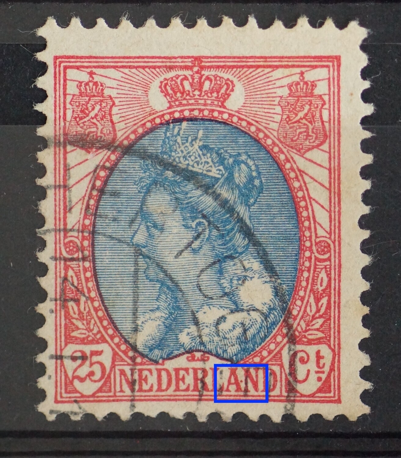 NVPH 71 - rode punt tussen AN van NEDERLAND